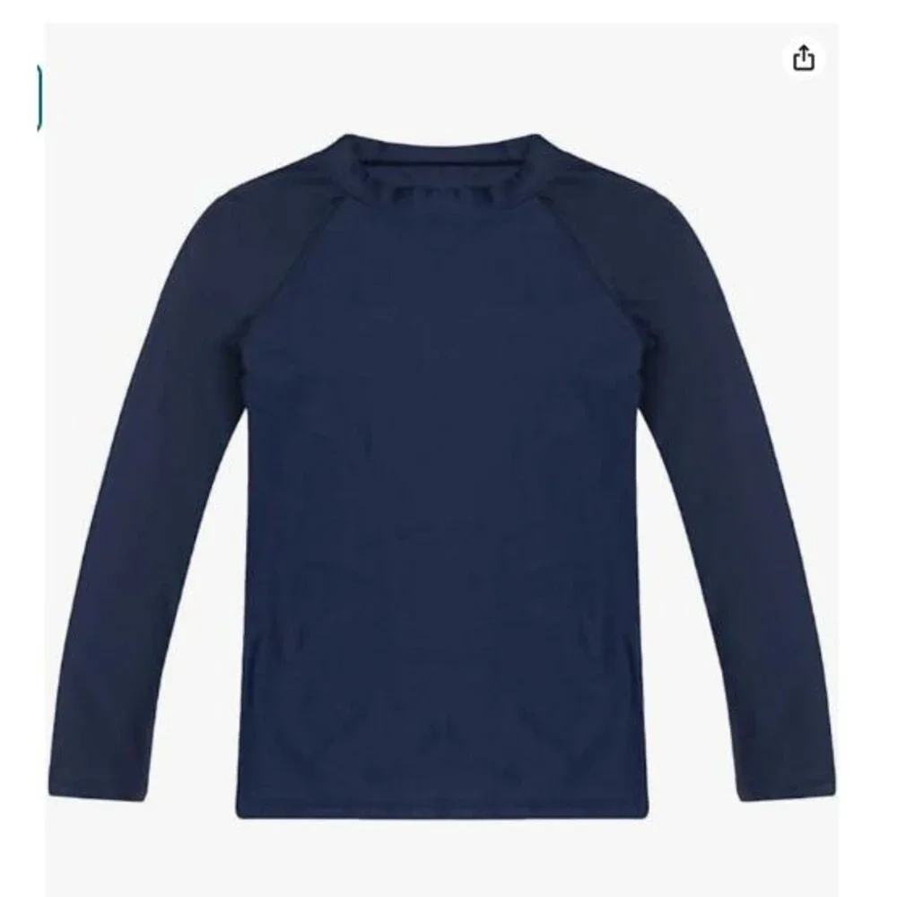Boys Rashguard T-Shirts UPF 50+ Navy Size 5Y Long-Sleeve Athletic Swimming